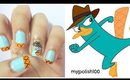 Perry the platypus nail art!!