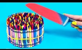 EXPERIMENT Glowing 1000 degree KNIFE VS 20 OBJECTS! Crayons Orbeez School Supplies Toys! COMPILATION