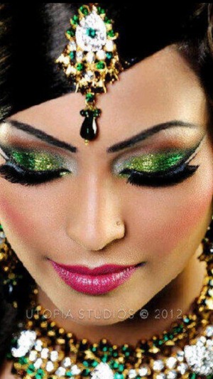 Very beautiful make-up for brides, #green 