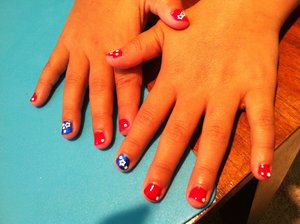 Little Girls 4th of July nails