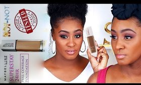 NEW MAYBELLINE SUPERSTAY FULL COVERAGE FOUNDATION | REVIEW/DEMO | 355 COCONUT | Shlinda1