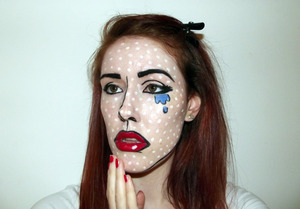 A Lichtenstein pop art girl make-up look - full product list at http://365mu.blogspot.co.uk/2012/11/125-pop-art.html