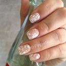 Nude Floral Nail Design
