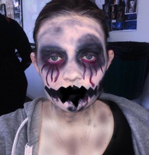 This was my first attempt at creating a character with makeup. The character was inspired by a nightmare I had had at the time about a monster as odd as that sounds