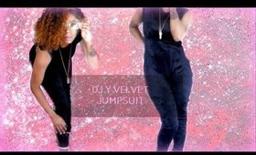 D.I.Y BLACK VELVET JUMPSUIT