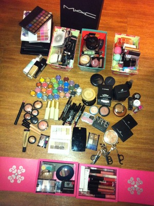 Some of the makeup I own.... In the process of organizing it.