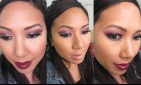 New Year's Makeup Tutorial!  Berry Glitter & Glam!