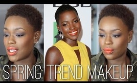 #LupitaNyongo Makeup Brown Smoky Eyes + Orange Lips