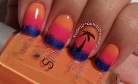 ♥Nail Tutorial | Waterfront Sunset Gradient + Salon Express Palm Tree♥