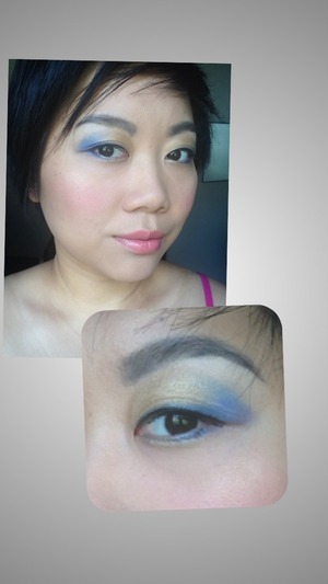 Used 120 e/s palette from beauty factory and NYx lipstick in Indian pink. 