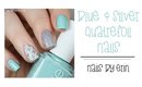 Blue and Silver Quatrefoil Nails | NailsByErin