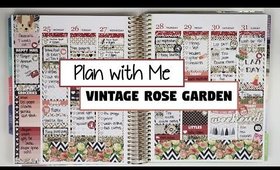 Plan With Me (Hot Mess Voiceover) | Vintage Rose Garden (Erin Condren Vertical)