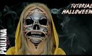 RIPPED face SKULL tutorial for halloween optical illusion makeup
