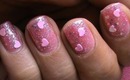 Cute Pink Glitter Hearts- Pink Nail Art With Glitter Nail Polish Designs and Hearts Nails tutorial