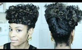 Natural Hairstyle - Elegant Roll, Tuck, and Pin Goddess Braid Updo