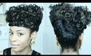 Natural Hairstyle - Elegant Roll, Tuck, and Pin Goddess Braid Updo