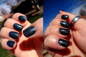 "Khloe Had a Little Lam Lam" by Nicole by OPI with "Midnight Seduction" by KleanColor.