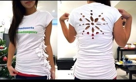 Side Scrunch & Snowflake T-Shirt Tutorial
