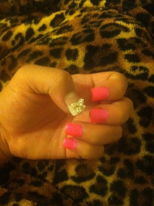 For the pink, I used china glaze, in pink voltage 💗