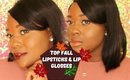 TOP FALL LIPSTICKS & GLOSSES FOR BROWN/DARK SKIN WOMEN..W/ SWATCHES!