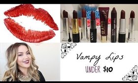 Fall Lipsticks under $10 | Vampy Lips