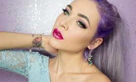 Cool toned glittery make up look