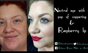 Natural eye with Coppering and Raspberry lip