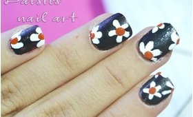 Super easy and quick daisy print nail art tutorial ♡♡