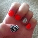 Chevron Glitter Nails