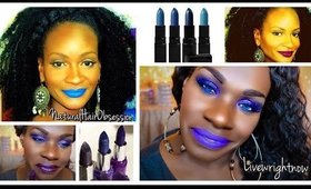 Bold Lips:Blue & Purple Lip Combos 2015| collab with NaturalHairObsession