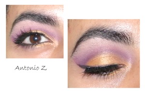 a soft cut crease with a gold eyelid