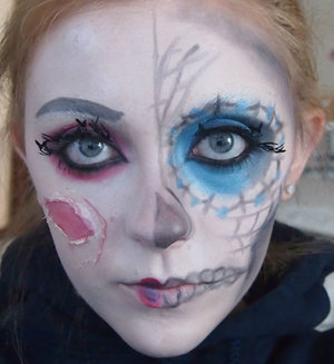 This was my first attempt at a skull type makeup.  I had a lot of fun just experimenting with this look! 