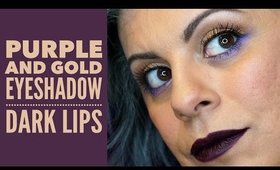 Purple Eyeshadow and Bold Lips Makeup Tutorial