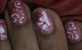 Flower nail art Easy nail designs for beginners how to design nails with nail polish Pink and cute