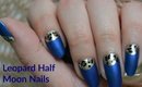 Leopard Half Moon Nails