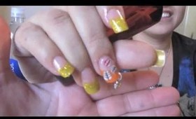 Fall leaves nail design