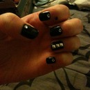 Black and silver nails