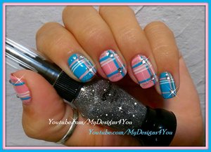 Romantic Plaid Nails | Baby Pink And Blue Plaid Nail Art https://www.youtube.com/watch?v=3DZU4-KWz0E