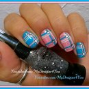 Romantic Plaid Nails | Baby Pink And Blue Plaid Nail Art 