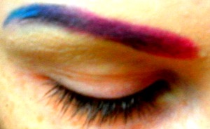 experimenting with coloured eyebrows
