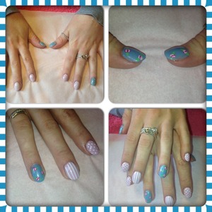 Acrylic nails with nail art done by me 
