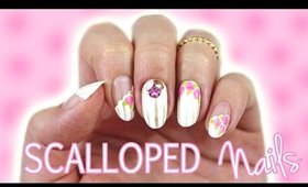 Scalloped Nails With A Floral Print | Valentine's Day 2015 ♡
