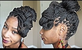 ✄Hair| Part 2: Faux Side Bang Updo Tutorial- Senegalese Twists Edition