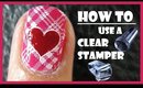 HOW TO USE A CLEAR STAMPER FOR STAMPING NAIL ART DESIGNS PINK PLAID NAILS | MELINEY