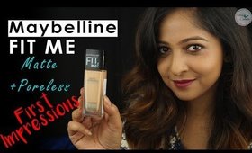 Maybelline FIT ME Matte Poreless Foundation | FIRST IMPRESSIONS & REVIEW | 8 HOUR WEAR TEST