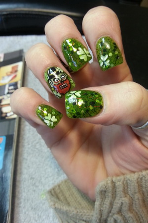 quick little st patty nail art