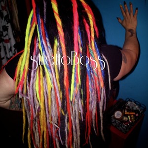 Back view of full head dreads
