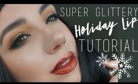 Super Glittery Holiday Lip Tutorial | QuinnFace