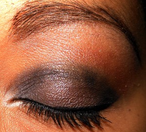 used stone, bronze, light brown, bone, and black eyeshadow to create a soft smoky eye