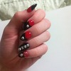 red and black glam nails